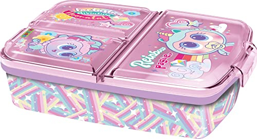 various Fiambrera para Niños-Sandwichera con 3 Compartimentos para Guardería, Fiambrera con División Infantil de Plástico Libre de BPA, Gran regalo para niños(KSIMERITOS)