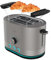 Cecotec Tostapane Verticale in Acciaio con Doppia Fessura Corta Shine&Toast Double. 850W, Capacità per 2 Toast, Fessure Larghe 3,8cm, Anello Luminoso, 7 Livelli di Tostatura, Aste Superiori