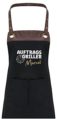 TASSENPALAST Premium Grill-Schürze mit Spruch personalisierbar mit Wunschnamen - Lustiger Spruch/Sprüche Grillschürze Lustig - Unisize