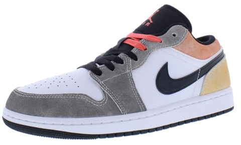 Jordan Air 1 Low - Tenis para hombre, Negro/Magic Ember/Blanco/Reloj de sol, 45 EU