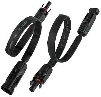 kabelmeister Solar-Fensterdurchführung MC4 kompatibel, 2er Set, schwarz, Flexible Länge: 30 cm