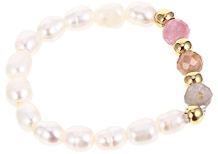CALLARON 1stück Modischer Damenring Aus Perlen Und Strass Verstellbarer Finger- Für Jeden Anlass Passend Für Freizeit Arbeit Und Partys Für Einen Eleganten Look