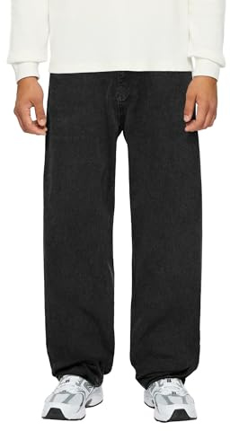 Burocs Baggy Fit Jeans - Black Grey - Jeans Herren - 5-Pocket-Style - Mit YKK-Reißverschluss - 100% Baumwolle, Farbe:Black Grey, Hosengröße:W33 L34