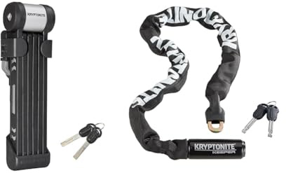 Kryptonite Kryptolok Schlösser Schwarz 5mm/100cm & 152080 Kabelschloss Keeper 785 Integrated Chain, 3500323, Schwarz