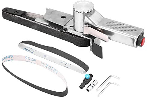 Ponceuse à Bande Pneumatique, 20 Mm, Ponceuse à Bande Pneumatique, Polisseuse, Machine-Outil de Meulage, Sensation de Prise Confortable, Adaptée aux Travaux de Ponçage Fin