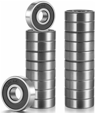 IMAGINE 20 Pcs 608 2RS Ball Bearings – Bearing Steel and Double Rubber Sealed Miniature Deep Groove Ball Bearings (8mm x 22mm x 7mm)