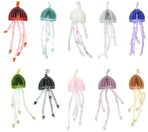 UR URLIFEHALL Handgefertigte geformte Charms mit Glas-Kunststoffperlen, baumelnde Charm-Anhänger für Schmuckherstellung, Handwerk, Schlüsselanhänger, Handyanhänger