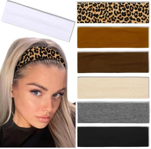 Haarband Damen Sommer Dünn Stirnband Damen Stirnband Yoga Headbands, Elastische Weiche Haarbänder 7 Pack