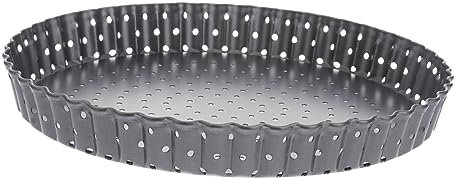 Homoyoyo Non-Stick Perforated Pizza Tart Baking Pan 8 Inch Round Baking Tray with Removable Bottom for Oven Use
