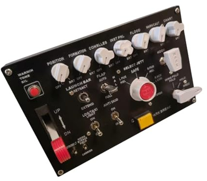 Torquino Flight Simulator Panel D101 F/A-18 Universal Carrier Landing Switch Panel for DCS, Cockpit Backlit Controller Panel, Realistic Landing Gear Control, USB, Compatible with Multi Games