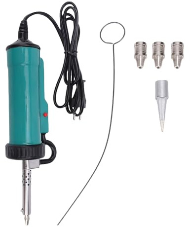 Elektrischer Lötsauger, 40 W, vollautomatische Entlötpumpe mit 1,0 mm, 1,5 mm, 2,5 mm Düsen, starke Saugleistung, Reparatur-Lötentfernungswerkzeug