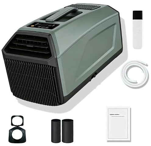 Climatizzatore Campeggio Verde Militare, Condizionatore Portatile 5000 BTU per Tenda, di Raffreddamento Mobile 400W Doppio Tubo, Rinfrescatore Camper