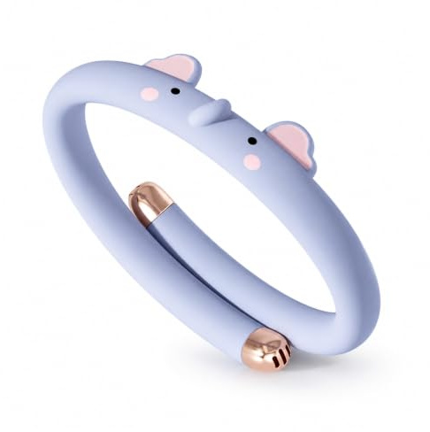 ByePic Pulsera Citronela Niños, Pulsera Repelente de Mosquitos Infantil con 6 Sticks de Citronela, Ajustable para Muñeca y Tobillo, Diseño Divertido para Exterior (Elefante)
