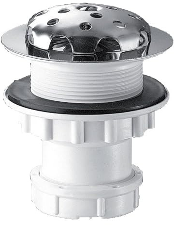 Bonde de stalle siphonnée avec écrou diamètre 40 crépine inox et corps en polypropylène Réf : 785000 | Bonde à grille inox amovible - Delabie