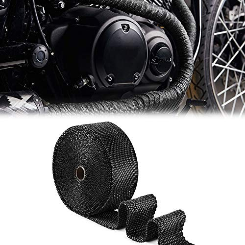 Nastro Benda Termica Isolante per Collettori Moto 600°, Scura, 5 cm x 15 m