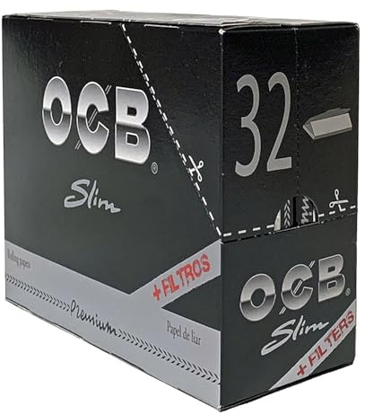 OCB Premium Long Slim Paper schwarz + Tips Zigarettenpapier, Papier, 15 x 15 x 5 cm