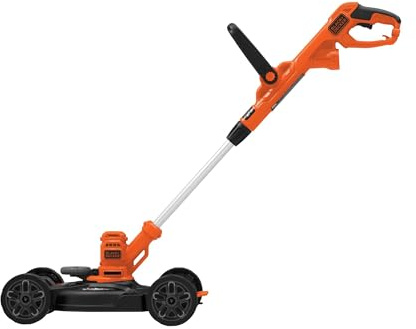 BLACK+DECKER Electric Lawn Mower, Weed Eater and Edger 3-in-1 Combo, Corded 12-Inch 6.5 Amp Electric Weed Wacker and Compact Push Mower (BESTA512CM)