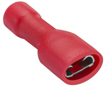 Heschen Kabelschuh für Buchsen, Vinyl, vollisoliert, FDFD1.25-187, 4,8 x 0,5mm Kabelanschluss, für 0,5-1,5 mm² (22-16 AWG), rot, 100 Stück