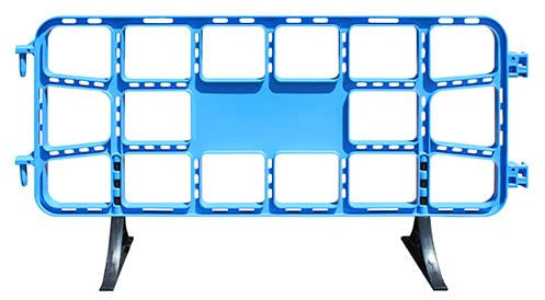 ADO - Valla de plástico obra peatonal azul, valla reforzada con patas extraíbles de 2 metros (1- Valla)