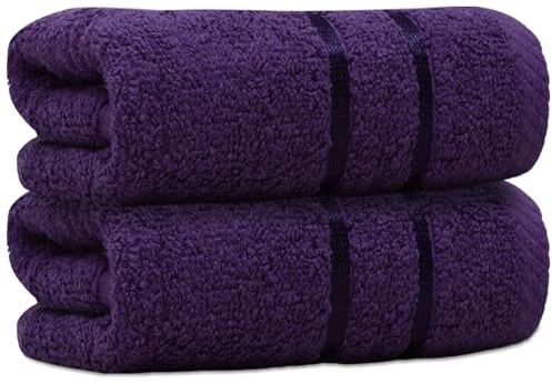 Towelogy® Cotton Washcloths 650GSM Face Towels Flannels Soft Muslin Cloths Machine Washable 30cmx30cm (Purple Plum 600gsm, Pack Of 2)