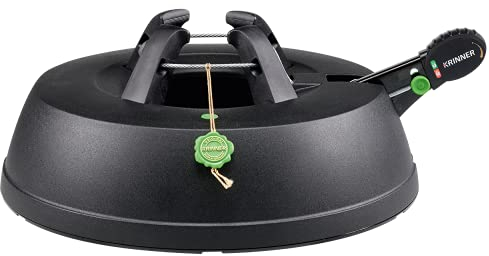 KRINNER® Recycling Weihnachtsbaum Christbaumständer Green Line S Schwarz 34cm inkl. Fußpedal- und Einseiltechnik für Baumhöhe bis 2,2m & 3l Wassertank Made IN Germany 94119