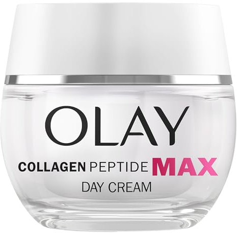 Olay Collagen Peptide MAX Face Moisturiser Day Cream, Skincare Niacinamide 99% Purity & +50% Glycerin Anti Aging Menopausal Skin Care: Strengthens, Restores, Hydrates, 50ml vs Collagen Day Cream