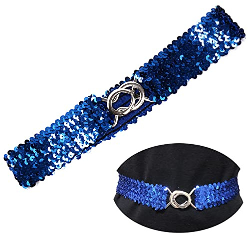 YouU Cinturón elástico elástico con hebilla de lentejuelas para mujer, cinturón de cintura con personalidad, vestido metálico, cinturón elástico