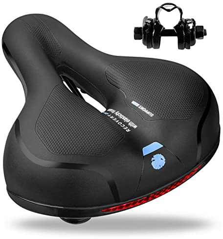 SGODD Fahrradsattel Herren Damen,Langsame Rebound Memory Foam Fahrrad Sattel,Hohl Ergonomisch Fahrradsitz,Breiter Tourensattel,Wasserdichter,Atmungsaktiver MTB Sattel Mountainbike Sattel