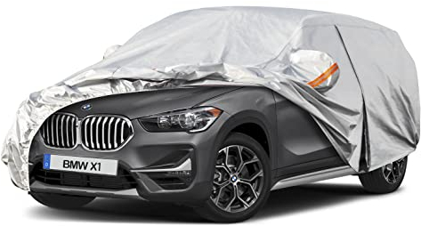 Kayme Autoabdeckung Wasserdicht Atmungsaktiv Passend für 2018-2022 BMW X2(F39), Vollgarage Autoplane für Regen Sonne Staub Schutz, Auto Abdeckplane Faltgarage Abdeckung im Winter(3-7 Tage liefern)
