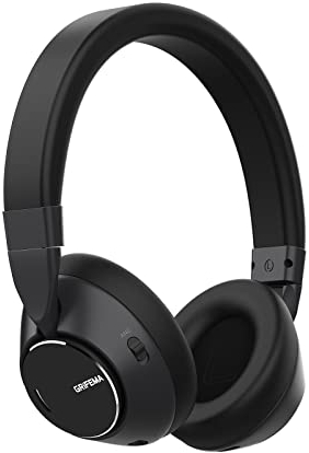 GRIFEMA GH1001, Écouteurs Bluetooth Supra-Auriculaires, Écouteurs sans Fil 5.1, 12-14 Heures de Lecture, Audio Haute Résolution, Basses Lourdes, Suppression du Bruit ANC, Sports de Plein Air, Noir