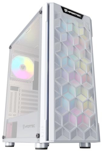 Nfortec Azir Caja PC Gaming con Vidrio Templado, Ventilador Incluido, Frontal mallado, Compatible refrigeración líquida 360 mm - Color Blanco