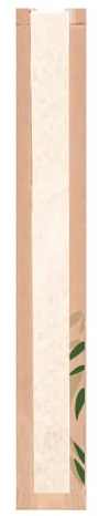 250 Stück Brotbeutel mit Fenster Eco 'Feel Green' 32 G/M2 9+6 x 60 cm Natural Kraft