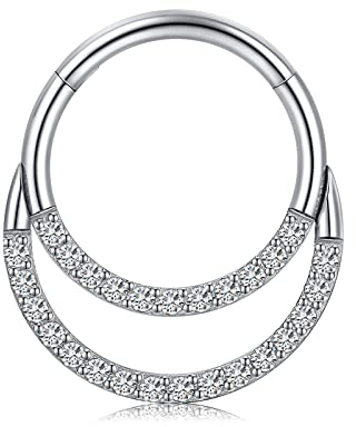 Crdifu Segmentring Septum Clicker 8mm 10mm Nasenring Piercing Nase Helix Daith Rook Conch Cartilage Ring 16G Silber Gold