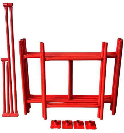 HILL TOP FABRICATIONS CO (1998) LTD - Scaffolding Tower 3.5 Meters (11'6) Working Height 4x2'6 Base Size. Steel & Polyester Powder Coated (PPC) Safety Orange Quality Durable Finish.