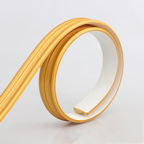 Dostear BordüRe Selbstklebend Kinderzimmer Tapeten Wohnzimmer Wanddeko Badezimmer 3d Fliesenaufkleber Wandleisten 13-Gold 3.2 x 500 cm