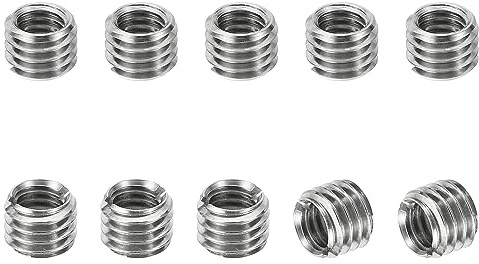 PATIKIL Insert Fileté, M8*1.25 Mâle Vers M6*1 Femelle 6mm 10 pcs | Filetage Adaptateurs Manchon Réduction Écrou, Réparation Insérer Écrou Vis Réducteur, Conversion Inox Acier Fixation