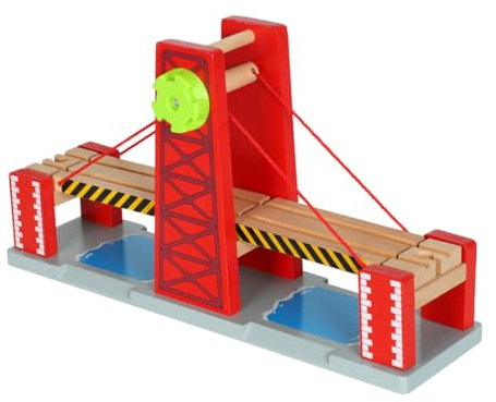 ibasenice Eisenbahnspielzeug Zugbrücke Holz-Zugbrücke Holz Eisenbahn Zubehör Modellspielzeug Für Kreative Kinder Ab 3 Jahren Kompatibel Mit Eisenbahnschienen Fördert Logisches Denken 1 Set