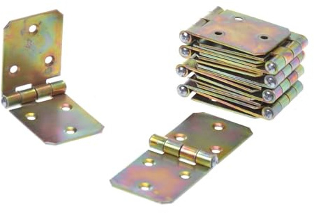 Aqbau® 10er Set Kistenband Scharnier 40 x 100mm aus feuerverzinkt, Schwerlastscharnier, Tischbänder, Gerollte scharniere klappbar, Möbelscharniere, Kistenscharnier, Robuste Türscharnier