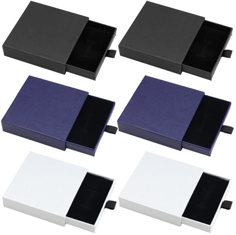 FINELYCR 6 Pezzi Scatolina Regalo, Scatola Regalo Piccola in Carta, Piccolo Scatole per Gioielli, Scatoline Regalo con Cassetto per Conservare Gioielli o Come Confezione per Gioielli