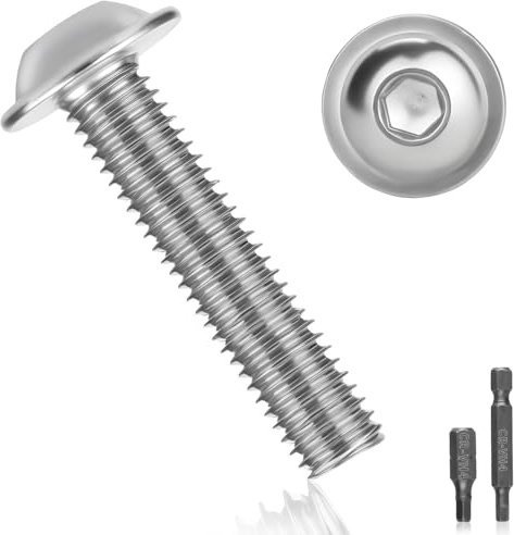 25 Stück Linsenkopfschrauben M6x35 edelstahlschrauben A2 V2A Flachkopfschrauben ISO 7380 Linsenkopfschraube Rostfrei schrauben Gewindeschrauben Vollgewinde mit Flansch, Innensechsrund und Hex Key
