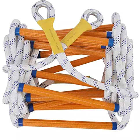 PNAJFUEL Strickleiter,Notfall Fluchtleiter Flucht Strickleiter Mit Haken Karabinerhaken Für Schnelles Auslösen Im Feuer/20M/65.6Ft