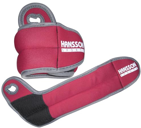 Hansson Sports® viktmanschetter löpvikter för handleder röd 2 x 1,0 kg/2 x 1,5 kg/2 x 2,0 kg (2 x 2,0 kg röd)