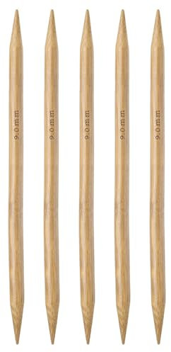 sourcing map 5Pcs Bamboo Knitting Needles Double Pointed Size US 13(9mm) Carbonized 7.9 Inch(20cm) Straight for Handmade Creative DIY Knitting Craft Yarn