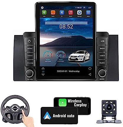 ZGYBDH Android 10 Estéreo para automóvil para X5 1999-2006 Radio estéreo para automóvil de 2 Din 9.5 '' Reproductor de video multimedia Receptor Tracker con 4G WiFi SWC DSP Carplay, 4 núcleos 4G WIFI