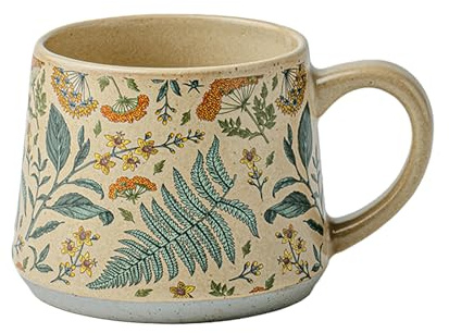 QIXCOZTI Ceramic Coffee Mug, 13oz Floral Design Pottery cute mugs, Ideal Gift for Women unique vintage pretty coffee mugs (Summer Whisper)