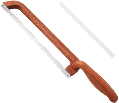 Brotmesser mit holzgriff, Bread Slicer Wellenschneider Sauerteig-Brotmesser-Schneider mit verbessertem Griff, einfaches Schneiden von Sauerteigbrot, Baguettes und Früchten (Sapelli)