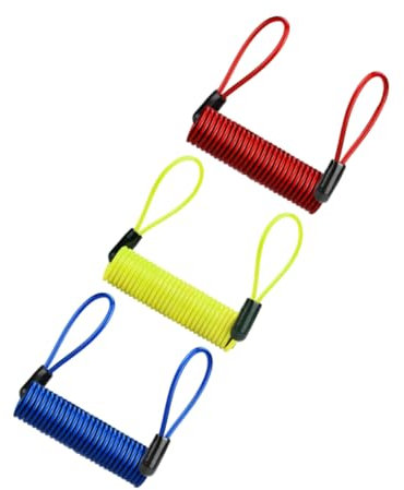 KOMBIUDA Cavo Di Promemoria A Molla Per Lucchetto A Disco Per Bici Da 3 Pezzi Cavo Di Allarme Di Sicurezza Attacco Antifurto Per Sistemi Di Sicurezza Del Blocco Del Freno Di Scooter