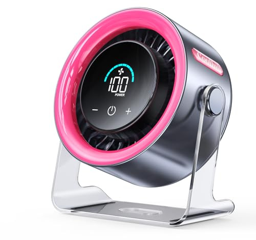 Coolhill Handheld Portable Fan with Ice Cooler: 100-Speed 5500mAh Rechargeable Handheld Fan, 12H Time Hand Cooling Personal Fans with 20000 RPM Air Turbo Tech for Travel Outdoor (Pink)