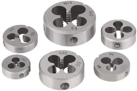 ANSIEDIO Terraja de Roscar Métricas M6 x 1mm Terraja Redonda Troquel para Roscar de Aleación de Acero