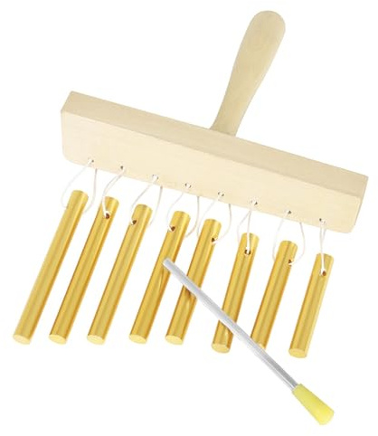 8 Note Portable Winds Chimes Instrument With Wood Handle Musical Chimes For Musical Practice And Stage Performances Performances Grade Metal Chimes